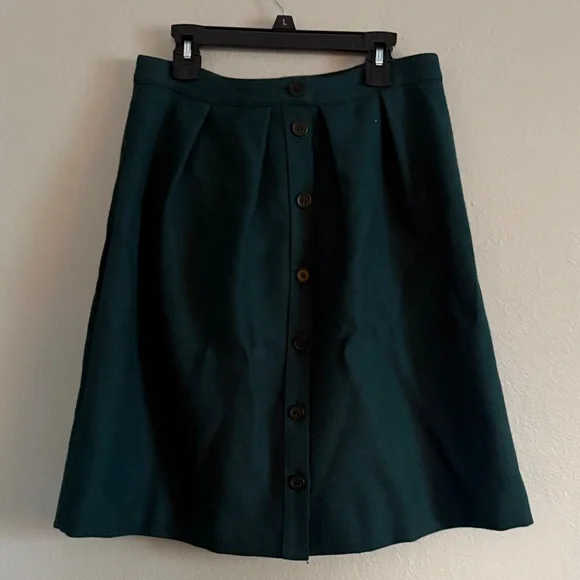J.Crew Wool A-Line Skirt Dark Green | Dark Academia | Size 6 - Picture 5 of 8